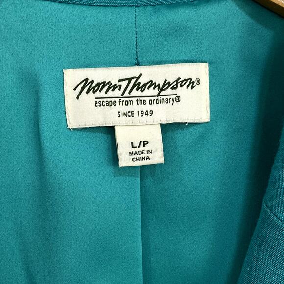 Norm Thompson Blazer Women's Size Large Green One Botton Suit Career Job Church - Picture 3 of 9
